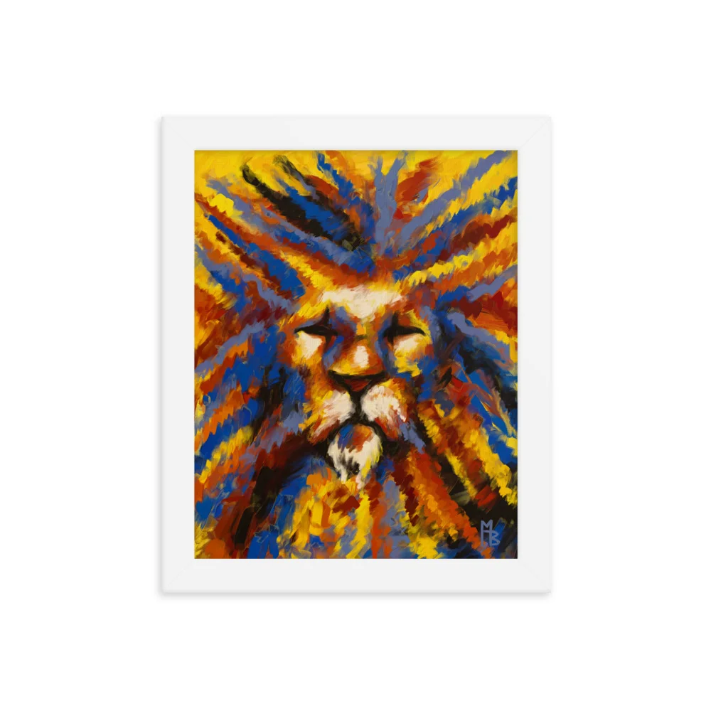 Yellow Lion Framed poster - Image 3
